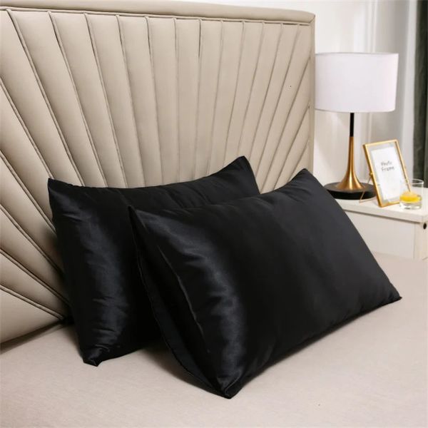 Taie d'oreiller 100 soie, 2 pièces, housse de coussin en Satin soyeux, étui de beauté pour cheveux, étui confortable, décoration de maison, vente en gros, 5166CM, 240106