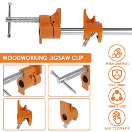 2pcs Pipe Blamp Metal 1/2 pouce Clamp Set Tools Woodworking Tools Alimable Wood Blamp Blamp pour les charpentiers