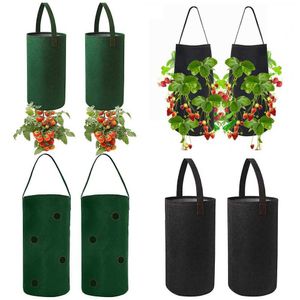 2 stks Plant Pot Tuin Aardbei Tomaat Opknoping Grow Planter Bags Plant Pot Container Tuing Tools Grow Bags voor Planten 210615