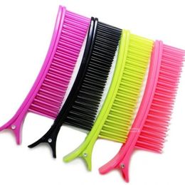 2pcs Plastic Hair Clip with Comb Teeth Clip Dye Perm Hair Separate Styling Tools Accessories