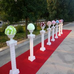 2 stks Plastic Roman Column Fashion Wedding Props Party Decoratieve Witte Pijlers Potten Road Cited Welcome Area Decor Flower Ball