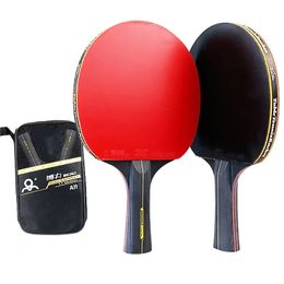 2pcs professionnel 6 étoiles table de tennis racket ping pong set Pimplesine Rubber Hight Quality Blade bat paddle with sac 240524