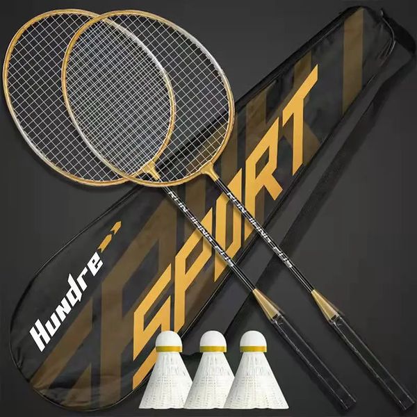 2 uds raquetas de bádminton profesionales y juego de bolsa de transporte raqueta doble accesorios deportivos de velocidad para interiores y exteriores 231229
