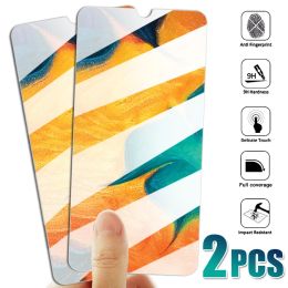 2pcs Verre de protection pour Samsung Galaxy A7 A6 A8 J4 J6 Plus Protecteur d'écran pour Samsung A02S A12 A22 A32 A42 A52 A72 A51