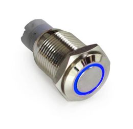 2 stuks drukknopschakelaar 16 mm 12 V AAN UIT blauwe LED Angel Eyes knop metalen schakelaar AAN UIT voor motor auto lichtschakelaar Universal7465108