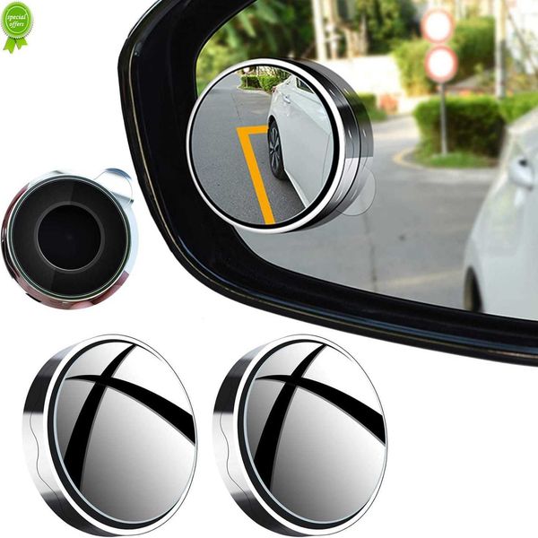 2 pièces rétroviseur auxiliaire voiture cadre rond convexe Angle mort miroir conduite sécurité grand angle 360 D réglable miroir clair