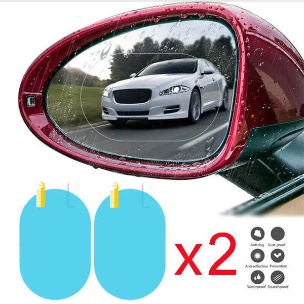 2 uds espejo retrovisor impermeable película transparente pegatina protectora para coche motocicleta bicicleta vista antiniebla impermeable