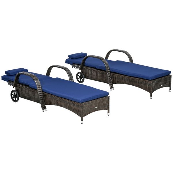 Ensemble de salon de chaises inclinables de 2pcs - cinq positions inclinables, matériaux résistants aux intempéries, coussins doux - parfait pour le patio, le bord de la piscine ou le jardin