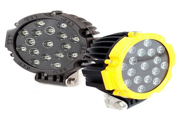 2 pièces rouge noir jaune 7 pouces 51W lampe de travail LED ronde pour Lada 4x4 tout-terrain camion tracteur ATV SUV 6000k conduite automatique lamp4892193