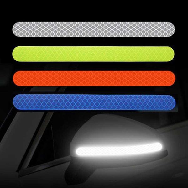 Strips reflectantes de 2 piezas retrovisor espejo anti-colisión pegatinas de advertencia de automóvil universal