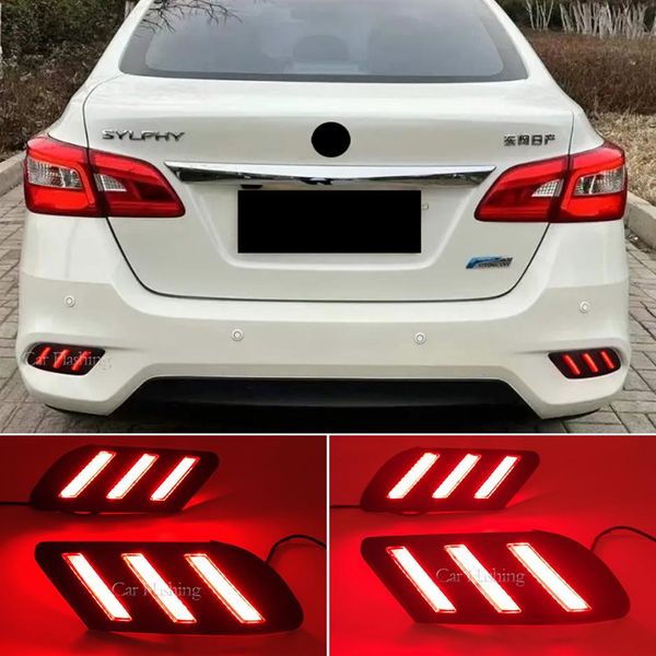 2 pièces réflecteur pour Nissan Sentra Sylphy 2016 2017 2018 2019 voiture LED feu de brouillard arrière feu stop clignotant pare-chocs Lamp272S