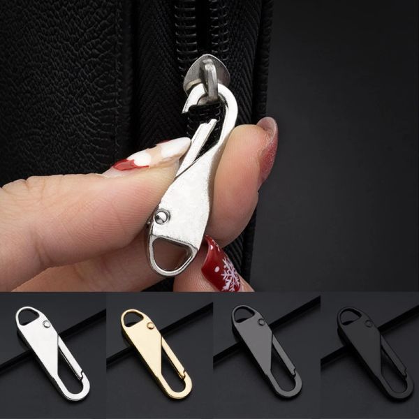 2pcs Tab de remplacement zipper pull à fermeture à glissière Zipper zipper serrure de réparation de réparation zip fixateur Boucle cassée à cordon de fermeture à glissière Tabag