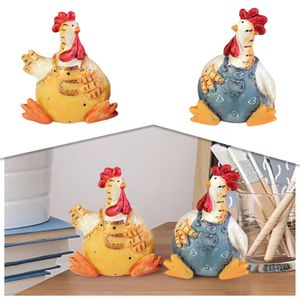 2pcs Resin Crafts Couples Pair Chicken Holiday Decorations Holiday Decor Decor Home Verre Ornement Balls ICTICLE ORNAMENT 240408