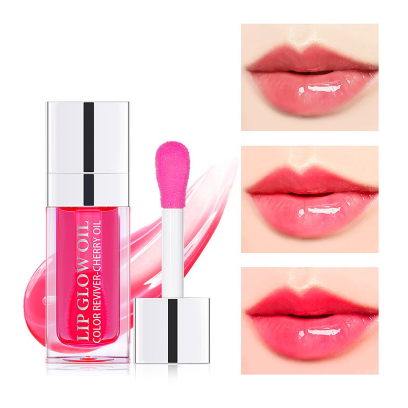 Ibcccndc Gelatina Idratante Olio per labbra Lucidalabbra Idratante Idratante Rimpolpante Sexy Lip Glow Olio Colorato Non appiccicoso Cappotto per labbra trasparente