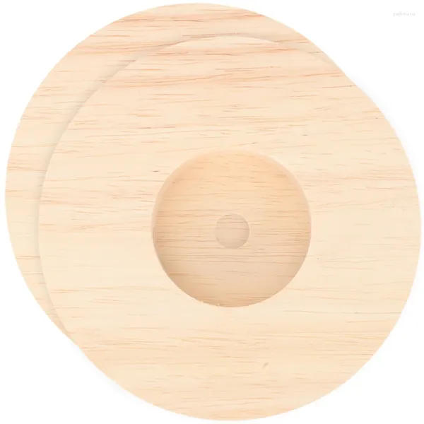 Base de lampe de Table ronde en bois, 2 pièces, pour la maison, la salle d'étude, la décoration de bureau, bricolage de pièces lumineuses en bois, support