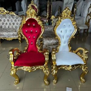 2 uds. Sillas antiguas del trono del rey y la reina de la boda real, muebles de alquiler de sillas de princesa 102