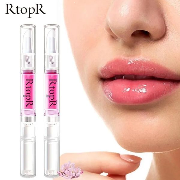 2 pièces RtopR Sakura lèvre Essence Anti-fissure sèche exfoliante réparation réduire les lèvres ridules Essence hydratante beauté soin des lèvres l 240321