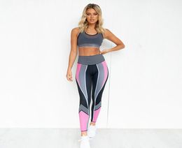 Conjunto de 2 uds sin costuras de sujetador de malla, conjunto de Yoga, ropa de gimnasio para yoga, traje de yoga para mujer, mallas para mujer, conjunto de Sujetador deportivo de entrenamiento superior 1243529