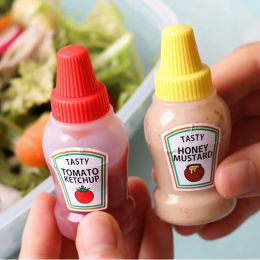 2PCS / SET 25 ml Mini Tomato Ketchup Bottle Portable Small Sauce Récipient de vinaigre