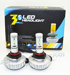 2 pièces/ensemble 9005 HB3 9006 HB4 60W 6000LM Cree tout en un sans ventilateur voiture phares LED ampoules 3S moto phare bricolage 5 couleurs