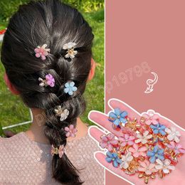 Crystal Flower Hair Claw Rhinestones Alloy klem voor meisjes Zoete Summer Side Clip Haar Styling Accessoires