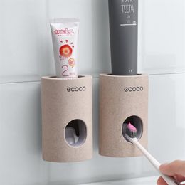 2 pièces / ensemble distributeur automatique de dentifrice support mural accessoires de salle de bain ensemble presse-dentifrice dent salle de bain Storage311b