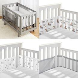 2 stks/set Baby Mesh Wieg Bumper Liner Ademend Zomer Baby Beddengoed Bumpers geboren Cot Bed Rond Protector 240112