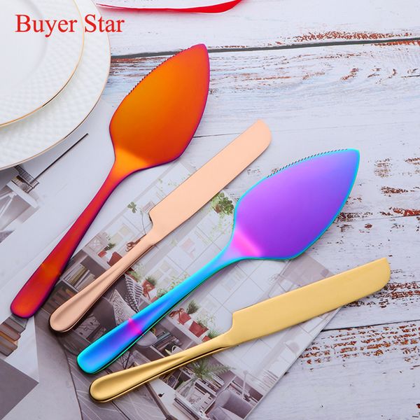 2PCS / Set Gâteau Pelle Cutter En Acier Inoxydable Fromage Pizza Pie Pâtisserie Spatules Avec Serveur Or Pain Couteau Cuisson Cuisson Outils 201023