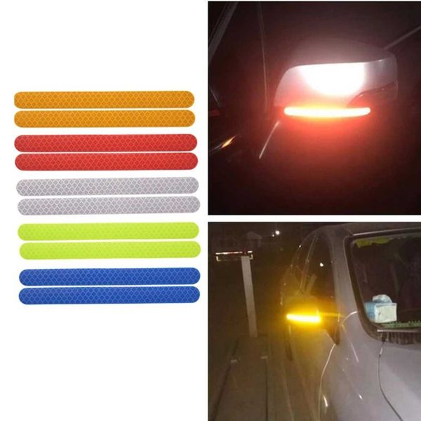 2PCS / Set Car Reflector Autocollant Multi-couleur Automobile Milier de l'arrière-plan STRIGLE Réflexion Auto Extérieur Protéger les accessoires