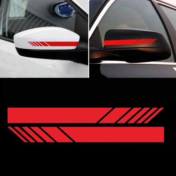 2 unids/set de pegatinas para espejo retrovisor de estilo de coche, decoración reflectante para arañazos personalizada, pegatinas para motocicleta, accesorios para automóviles