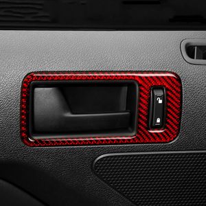 2 stks / set Carbon Fiber Auto Binnendeur Handvat Kom Frame Cover Vormen Trim Stickers voor Ford Mustang 2009-2013 Auto-accessoires