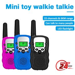 2 stks kinderen walkie talkie draagbare buitenkinderen tweeweg radio 6 km ontvanger walkie-talkie radio comunicador speelgoed voor jongensmeisjes