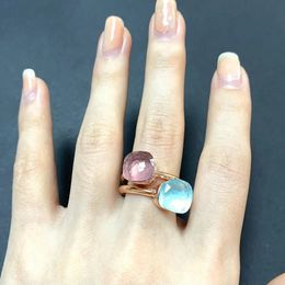 Bague classique empilée en cristal, 32 couleurs, Style bonbon, bijoux, cadeau d'anniversaire pour femmes, 2 pièces/ensemble, 240115