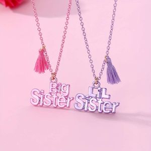 2 stks/set Leuke Grote Lil Zus Brief Hanger Ketting, Beste Vriend Ketting BFF Vriendschap Sieraden Cadeaus voor kinderen