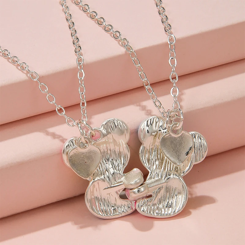 2Pcs/set Cute Koala Pendant Best Friend Forever Kids Girl BFF Chain Necklaces for Daughter Party Birthday Gift Jewelry Wholesale