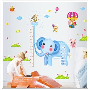 2pcs / set Diy Sticker Mural Décor À La Maison Girafe Ours En Peluche Éléphant Hauteur Autocollants Enfants Chambre Pépinière Quarto Conjunto Infantil 210420