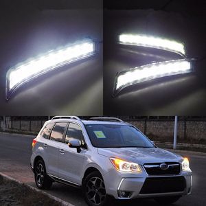 2 stks / set DRL Dagrijverlichting voor Subaru Forester 2013 2014 Dimstijl Relais 9 Chips Auto LED-licht