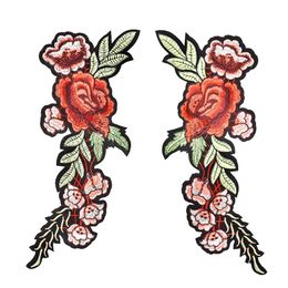 2 STUKS set Bloem Patches voor Kleding Tassen Opstrijkbare Transfer Applique Patch voor Jurk Trui DIY Naaien Geborduurde Stickers206I