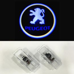 2 pièces/ensemble pour Peugeot porte logo projecteur de lumière sans fil fantôme ombre bienvenue lampe laser pour 508 408 308 3008 4008 5008 CRZ