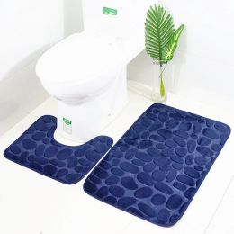 2 stks/set trechter geplaveide badkamer badkamer anti-slip tapijtmat toilet tapijt nieuwe badkamermat set