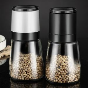 2pcs Set Glass Manual Salt and Pepper Mill Grinder Spice Shakers Kitchen Tools Accessoires 220727