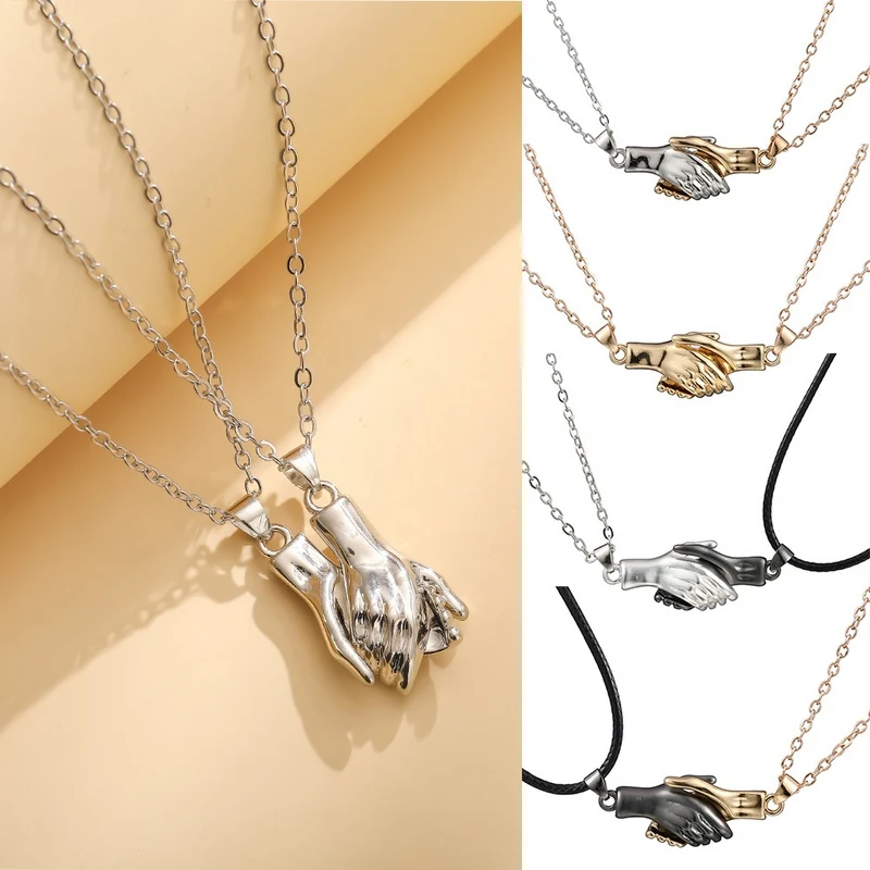 2st/Set Hand Magnet lockar parhalsband Rope Chain Pendant Jewelry Lover Gift för kvinnor Män grossist