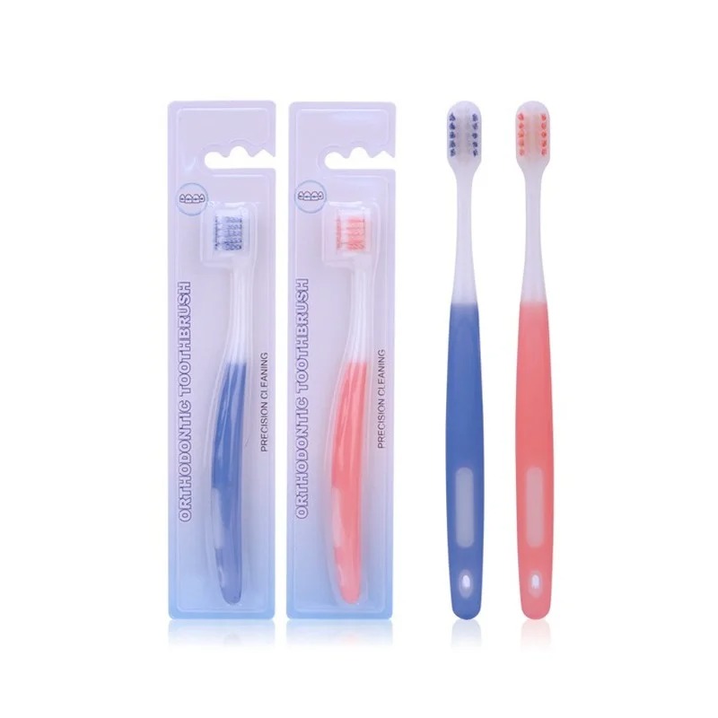 2pcs/Set kieferorthopädische Zahnbürste für zahnärztliche Zahnspangen zwischen Zähnenklammerputzen Tiefe Reinigungsklassen Para -Klammern