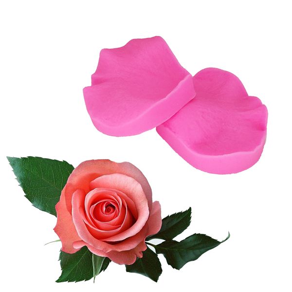 2 pièces/ensemble moule pétale feuille Rose en forme de Silicone moule gâteau décoration outils Fondant 3D fleurs gâteau de mariage T1197