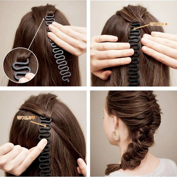 2PCS / Set Plastic Lady French Hair Traiding Tool Twist Twist Braider Facile à utiliser ACCESSOIRES DIY FOSKE SALON FEMMES BRAIDER