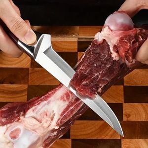 Couteau tranchant Portable en acier inoxydable, couteau de poche pour couper la viande de haute dureté pour la chasse en Camping en plein air 2 pièces/ensemble