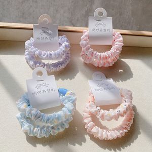 2 unids/set cinta de seda satinada flor Scrunchies bandas elásticas para el cabello nuevas mujeres niñas accesorios para el cabello soporte de cola de caballo lazos para el cabello cuerda 1836