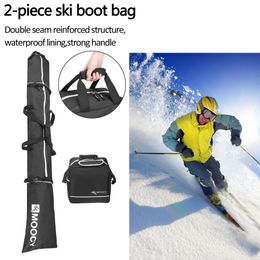 2pcs / Set Snowboard Sac de grande capacité Bottes de ski étanches Sacs de ski d'hiver Sac de rangement Unisexe Snowboard Cover 231227