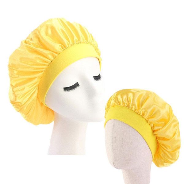2 pièces/ensemble couleur unie tache Bonnet pour Parent enfants femmes maman enfants sommeil casquettes Beanie chapeau cheveux Wrap