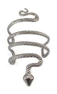 Joyería Unisex europea, estilo Vintage, aleación de plata, forma de serpiente, brazalete abierto, brazalete, gran oferta